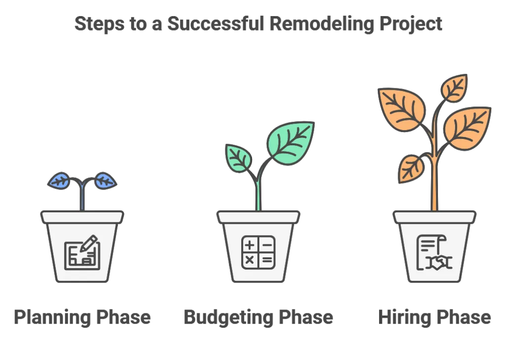 Kitchen and bath remodel guide by Argon Construction: Planning Phase, Budgeting Phase, Hiring Phase